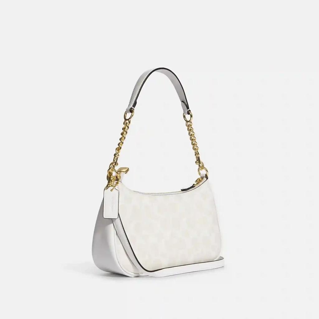 Coach Women's Teri Shoulder Bag Signature Canvas Chalk White NWT