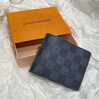 Louis Vuitton N62663 Multiple Wallet Damier Graphite Canvas Men's Bifold Wallet Black Grey