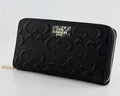 Coach F53834 Long Zip Around Wallet Signature Leather Black Japan New