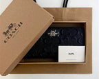 Coach F53834 Long Zip Around Wallet Signature Leather Black Japan New