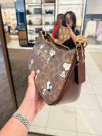 Coach x Peanuts Snoopy Teri Shoulder Bag in Signature Canvas | NWT Luxury Women's Handbag