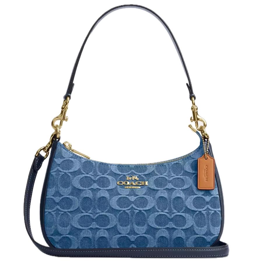 Coach Teri Shoulder Bag in Signature Denim Natural CAF82 NWT