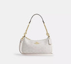 Coach Women's Teri Shoulder Bag Signature Canvas Chalk White NWT