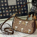 Coach x Peanuts Snoopy Teri Shoulder Bag in Signature Canvas | NWT Luxury Women's Handbag