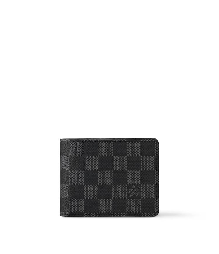Louis Vuitton N62663 Multiple Wallet Damier Graphite Canvas Men's Bifold Wallet Black Grey